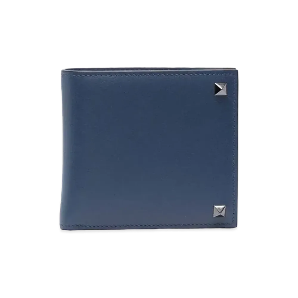 Valentino Garavani Rockstud Bi-fold Wallet "Blue"