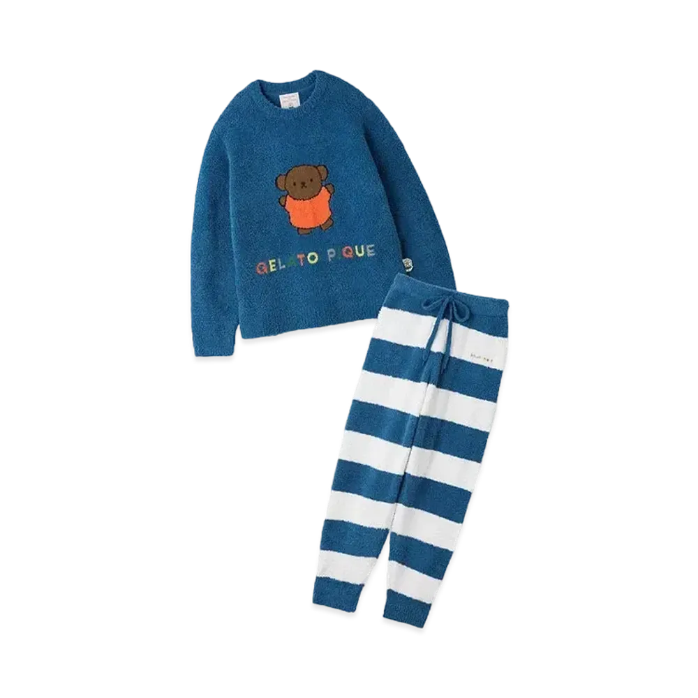 GELATO PIQUE x Dick Bruna Baby Moko Jacquard Pullover & Long Pants Set "Blue"