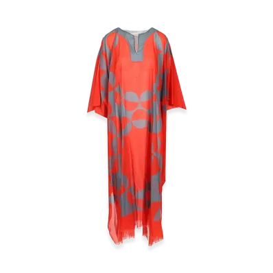 DRIES VAN NOTEN Women's Cotton Kaftan with Geometric Print "Multicolor"