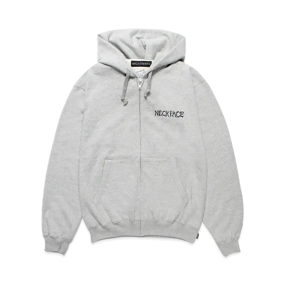 WACKO MARIA x NECKFACE Heavy Weight Zip Hooded Sweat Shirt "Gray"