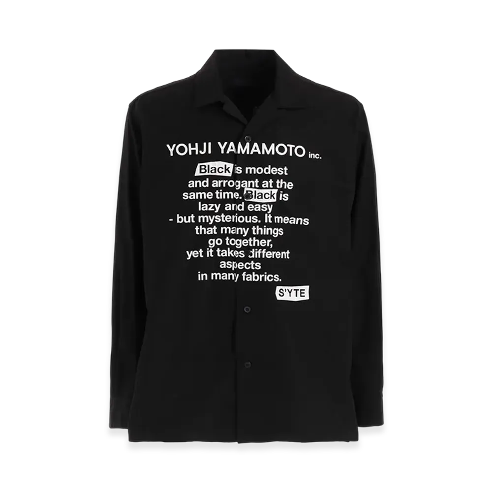 S'YTE Cotton Broad Black Is Modest Message Printed Shirt "Black"