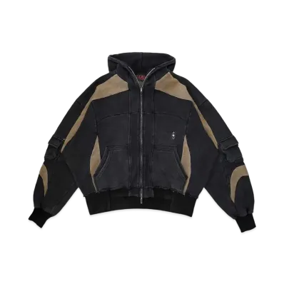 T.C.R BY TOUCHER T.C.R DARK RIDER ZIP-UP HOODIE "BLACK"