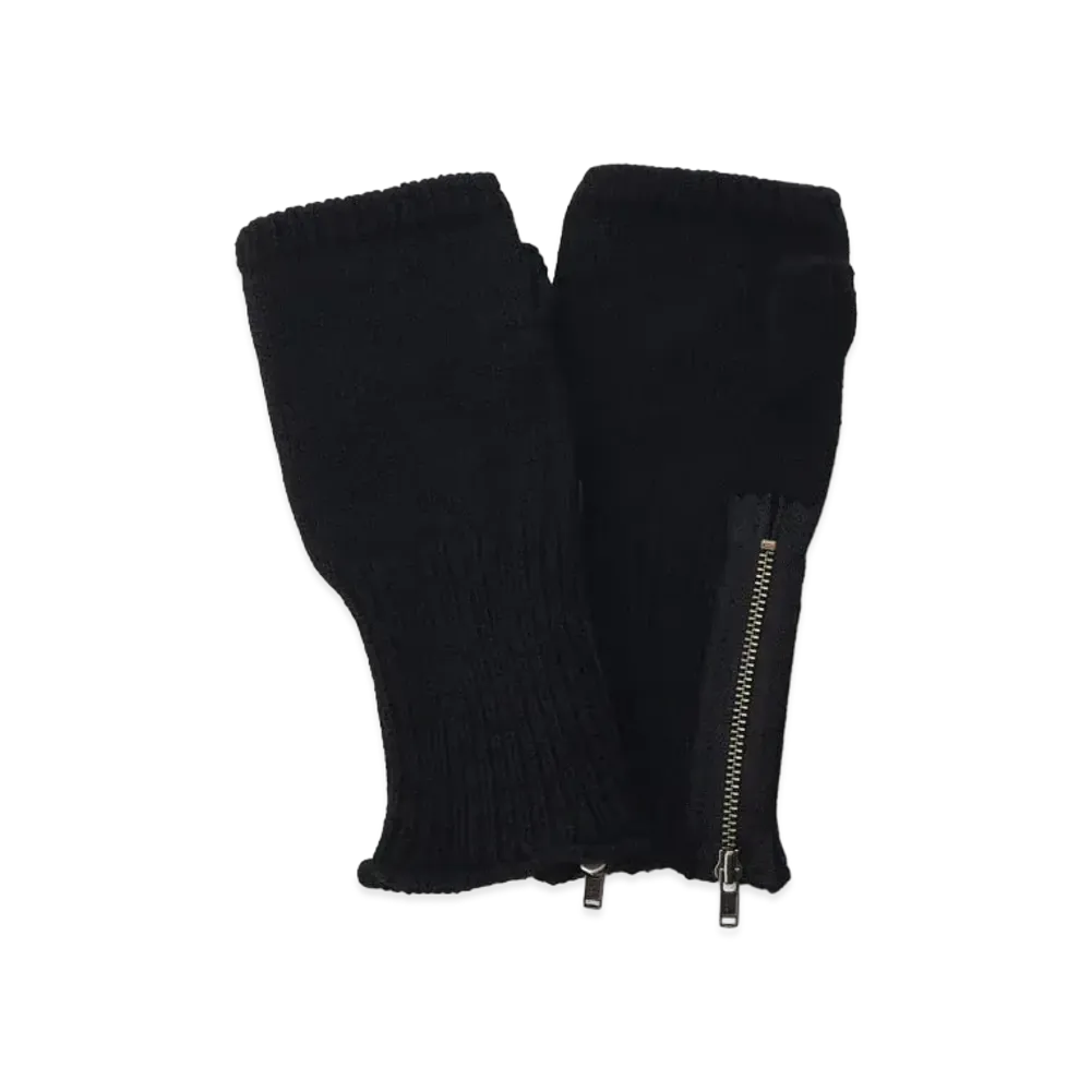 Yohji Yamamoto Pour Homme 2/32 W/PLAIN STITCH OPEN FINGER KNIT GLOVES "Black"