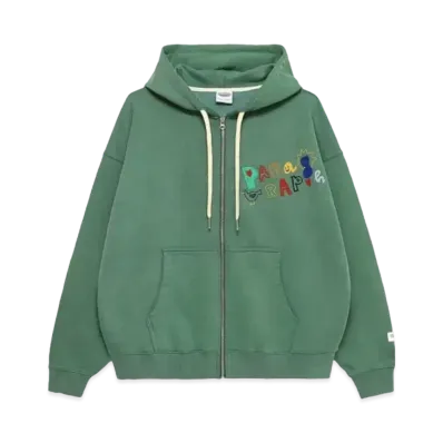 Paragraph Boucle Stitch Zip Hoodie "Green"