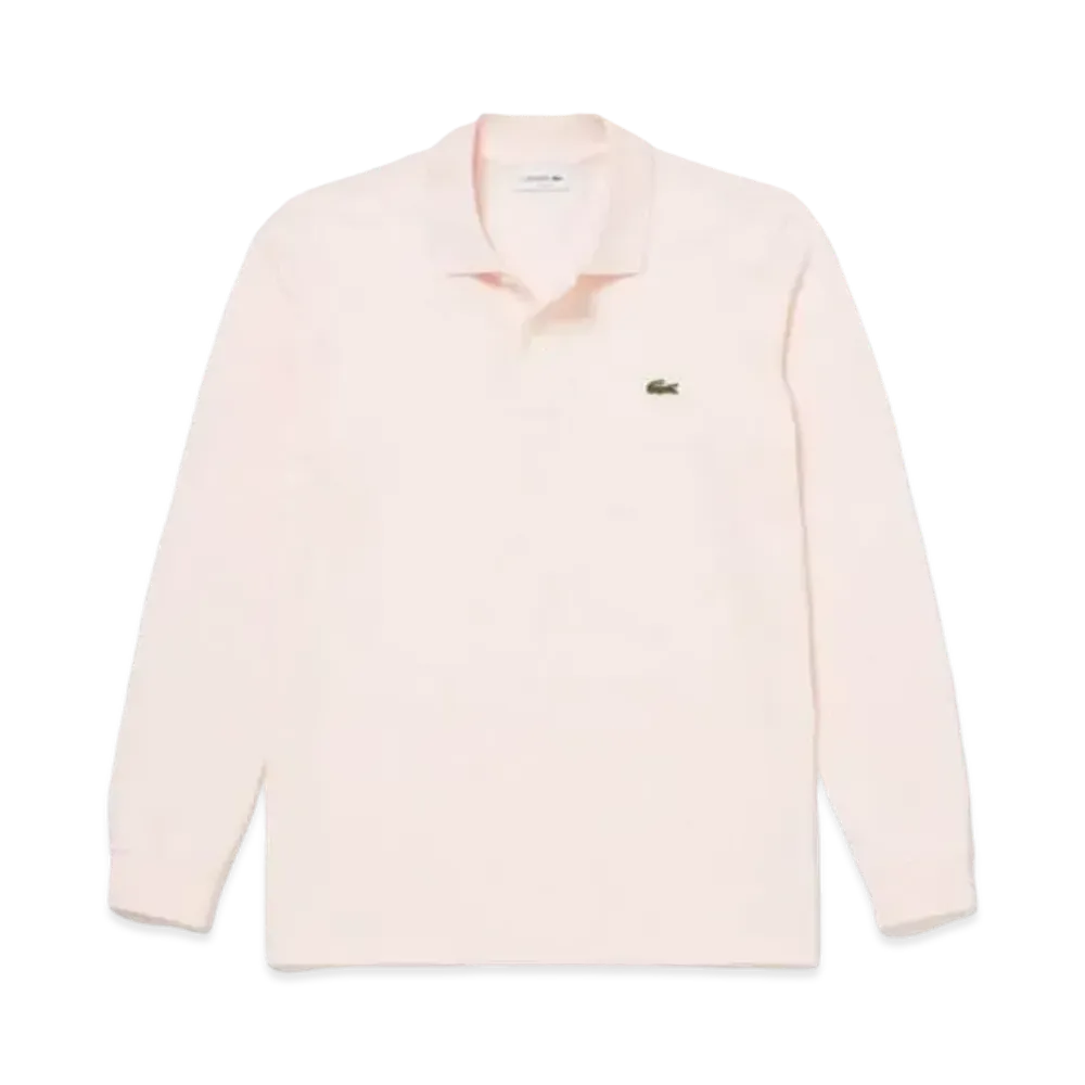 LACOSTE Original Fit Long Sleep Polo Shirt "Light Pink"