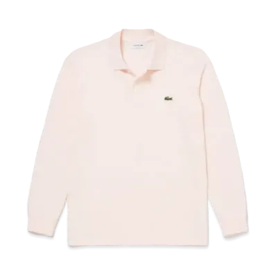 LACOSTE Original Fit Long Sleep Polo Shirt "Light Pink"