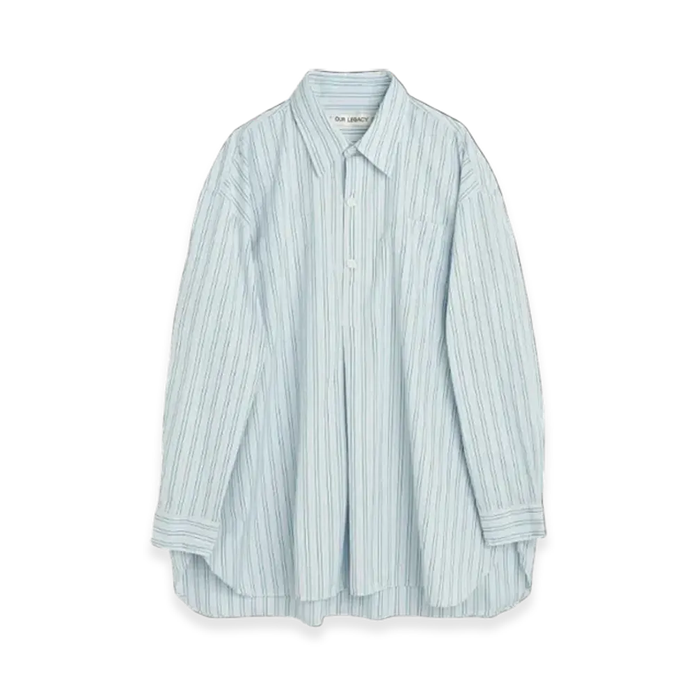 OUR LEGACY Women's Popover Shirts "Sonic Blue Stripe"