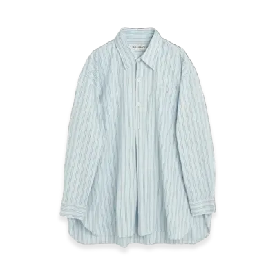 OUR LEGACY Women's Popover Shirts "Sonic Blue Stripe"