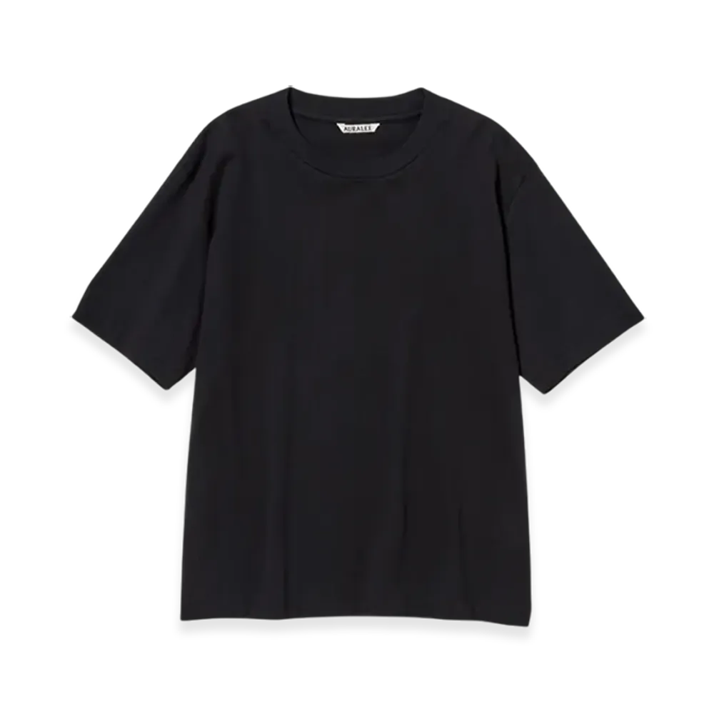 AURALEE Organic Cotton High Gauge Jersey T-Shirt "Black"