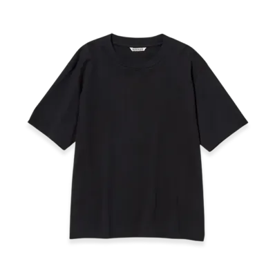AURALEE Organic Cotton High Gauge Jersey T-Shirt "Black"