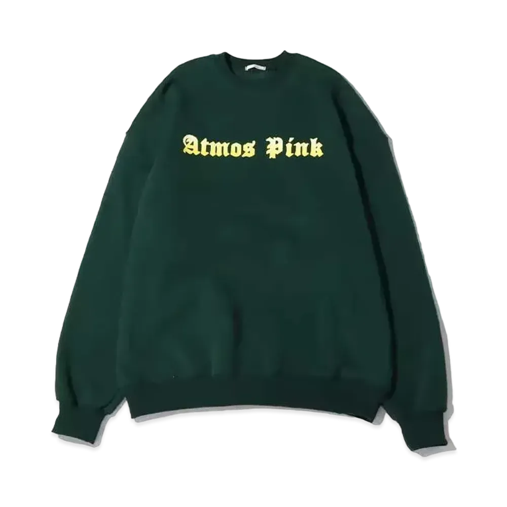 atmos pink Gradient Logo Crew Neck Tops "Green"