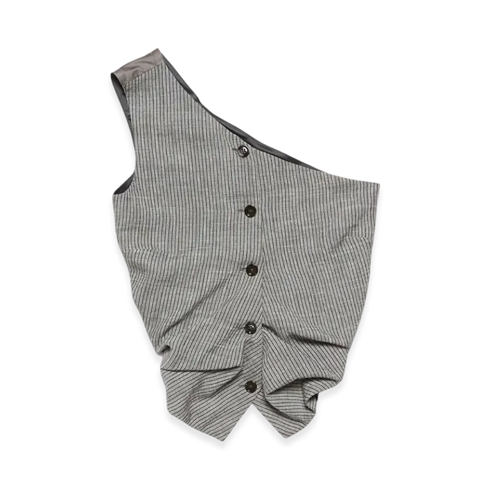 Acne Studios Off Shoulder Waistcoat "Grey Melange"