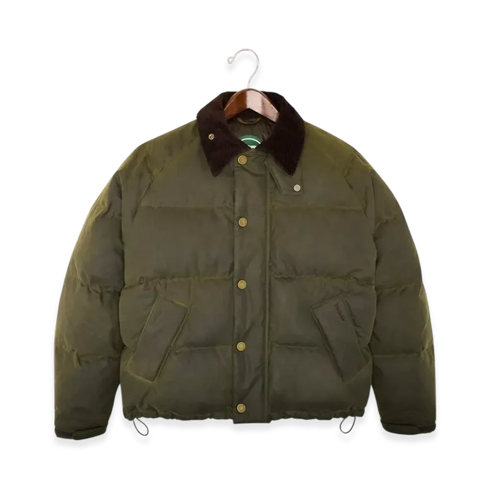 Barbour x SOREL Transport Wax Puffer Jacket "Archive Olive"