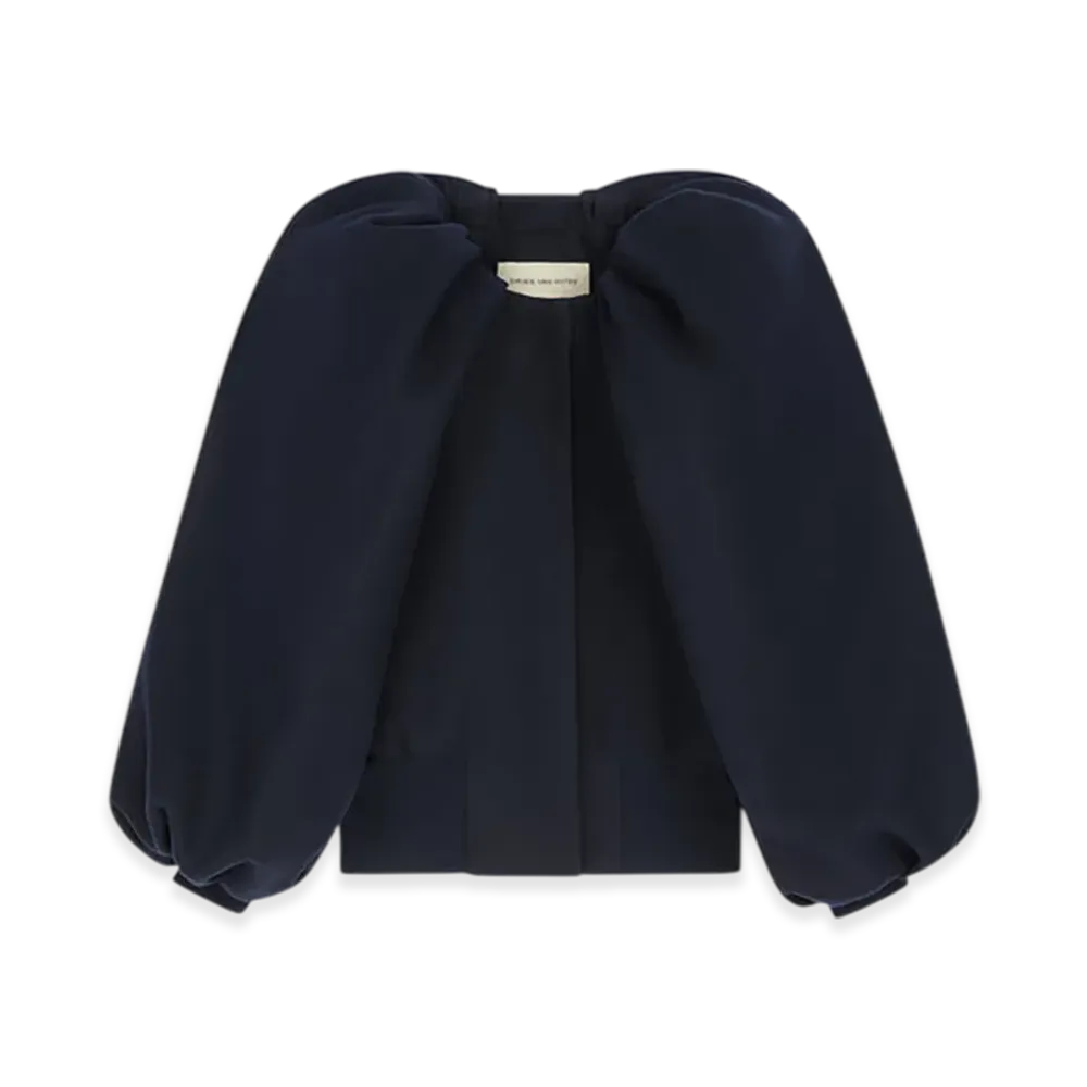 DRIES VAN NOTEN Women's Constructed Wool Jacket "Navy"