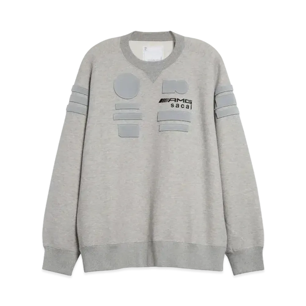 sacai x Mercedes AMG Patch Cotton Blend Sweatshirt "Light Grey"