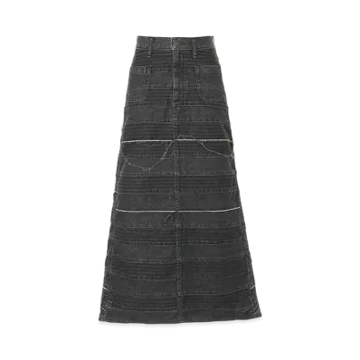 HYSTERIC GLAMOUR Scratch Long Denim Skirt "Black"