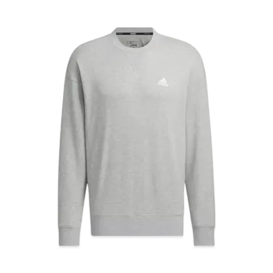 adidas Essentials Plus Loose Fit Small Logo French Terry Sweatshirt "Medium Grey Heather"