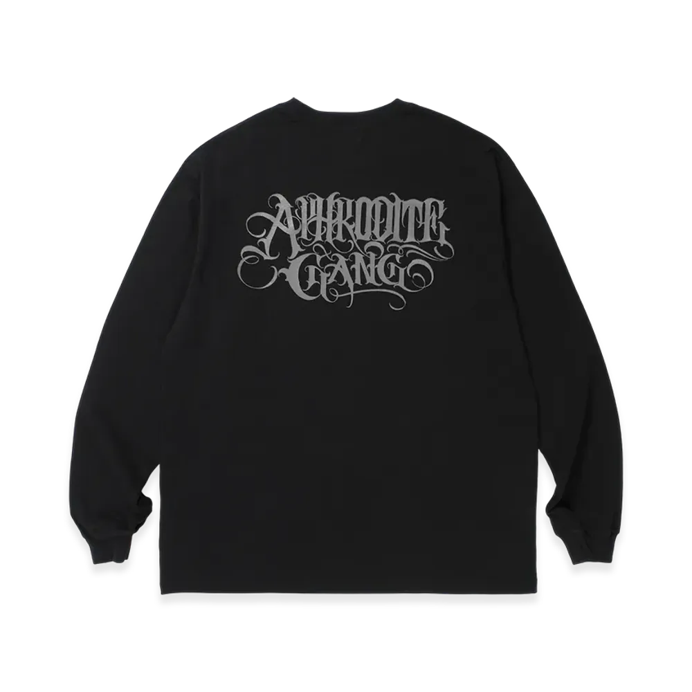 APHRODITEGANG Classic Logo Print L/S Tee "Black/Dark Gray"