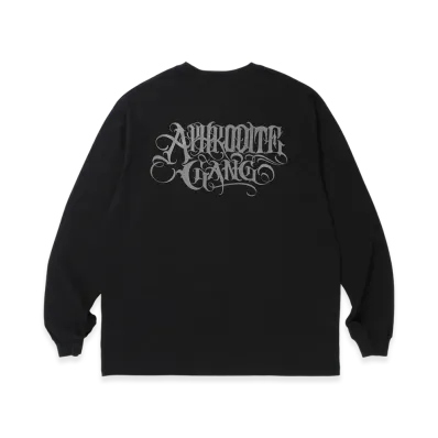 APHRODITEGANG Classic Logo Print L/S Tee "Black/Dark Gray"