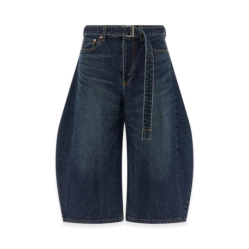 sacai Women's Bemuda Curved Leg Jeans "Blue"