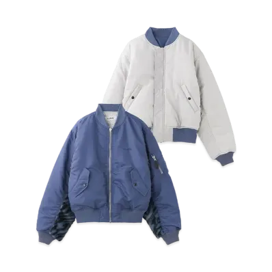 X-Girl Paneled Fur X-Girl Reversible Ma-1 Jacket "Navy"