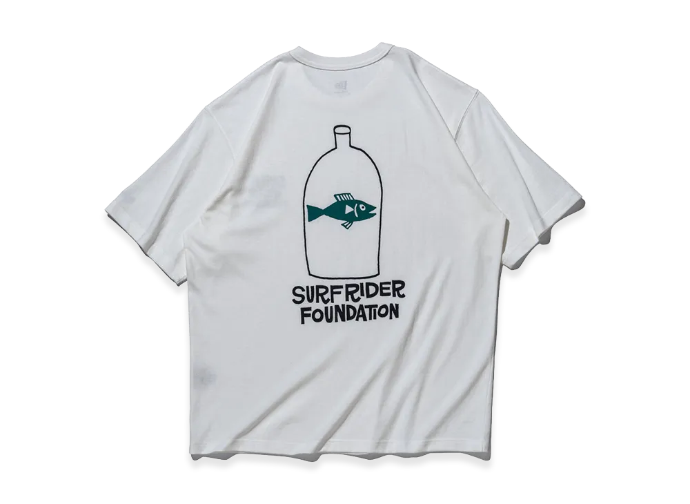 NEW ERA x Surfrider Foundation Short Sleeve Washed Cotton T-Shirt Yusuke Hanai Fish "Off White"