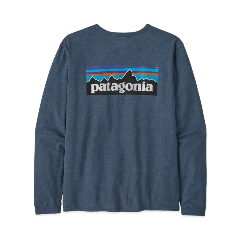 Patagonia Women's Longsleep P-6 Logo Responsibility "Utility Blue"