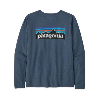 Patagonia Women's Longsleep P-6 Logo Responsibility "Utility Blue"