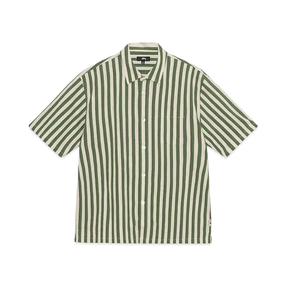 Stussy Boxy Flat Hem Shirt Striped "Green"