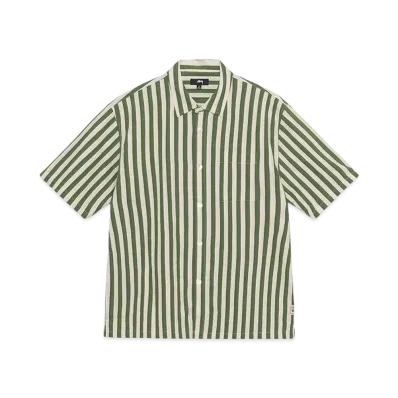 Stussy Boxy Flat Hem Shirt Striped "Green"