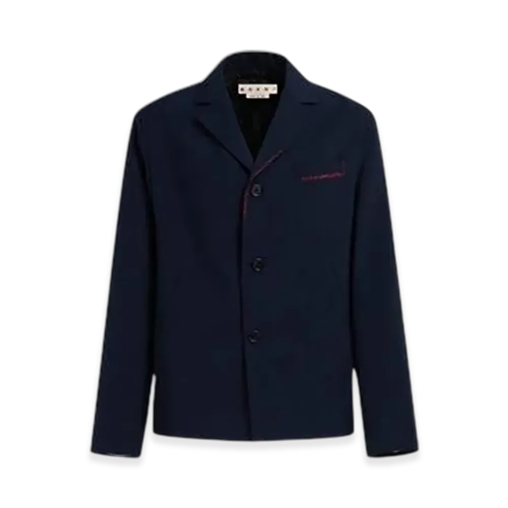 MARNI Deep Blue Tropical Wool Blazer "Deep Blue"