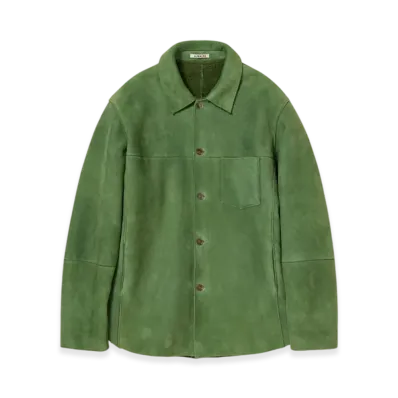 AURALEE Women's Merino Mouton Shirt Blouson "Dusty Green"