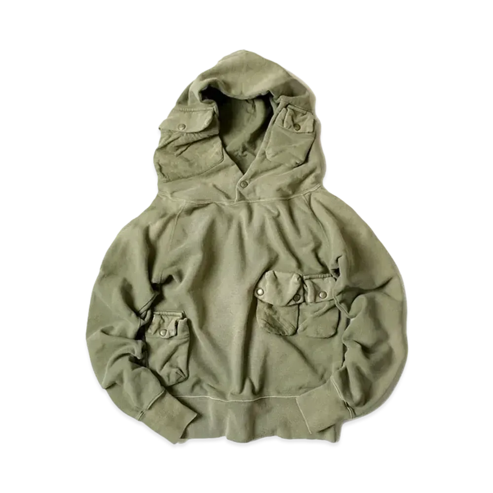 KAPITAL BACK HAIR ALPINE FOOD SWEAT "Khaki"