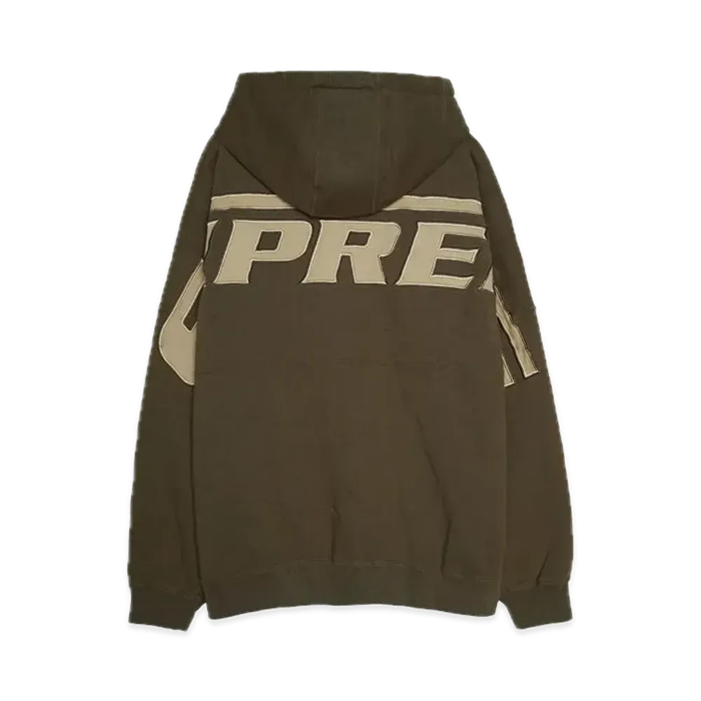 Supreme Wrapped Half Zip Hooded Sweatshirt "Dusty Brown"