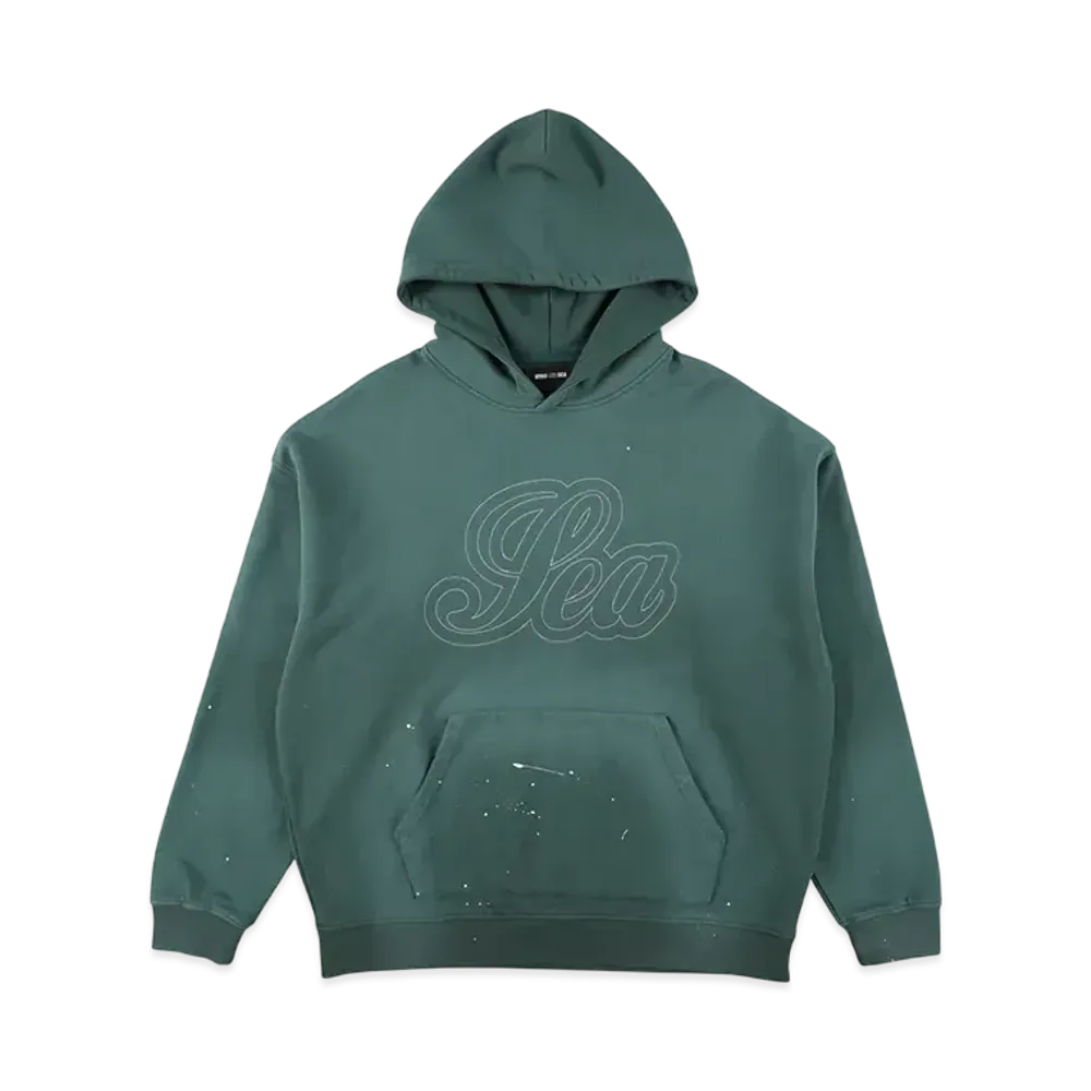 WIND AND SEA Fade Paint Hooded Sweatshirt "Green"