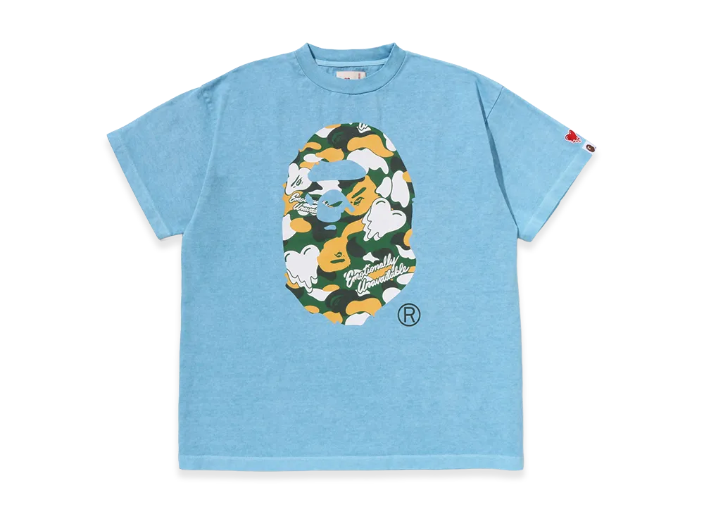 A BATHING APE x EMOTIONALLY UNAVAILABLE Ape Head Tee "Blue"
