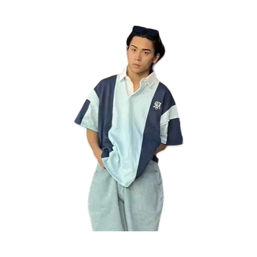 Student Apathy Stripe polo shirts "Sax"