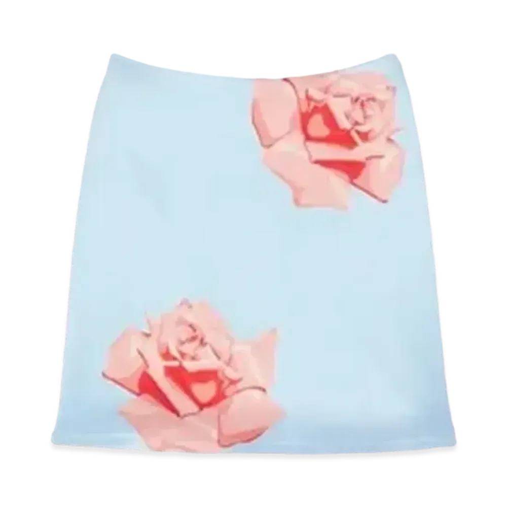 KENZO 'ROSE' Short Skirt "Light Blue"