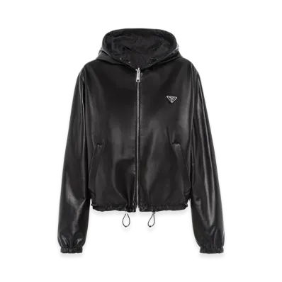 PRADA Women's Reversible Nappa Leather Jacket "Black"
