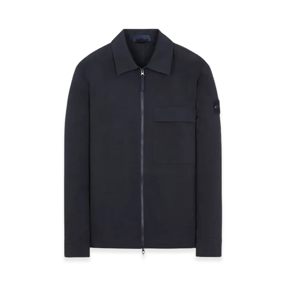 Stone Island 115F2 Ghost Piece Gabardine Doppio Overshirt - 23FW "Navy Blue"
