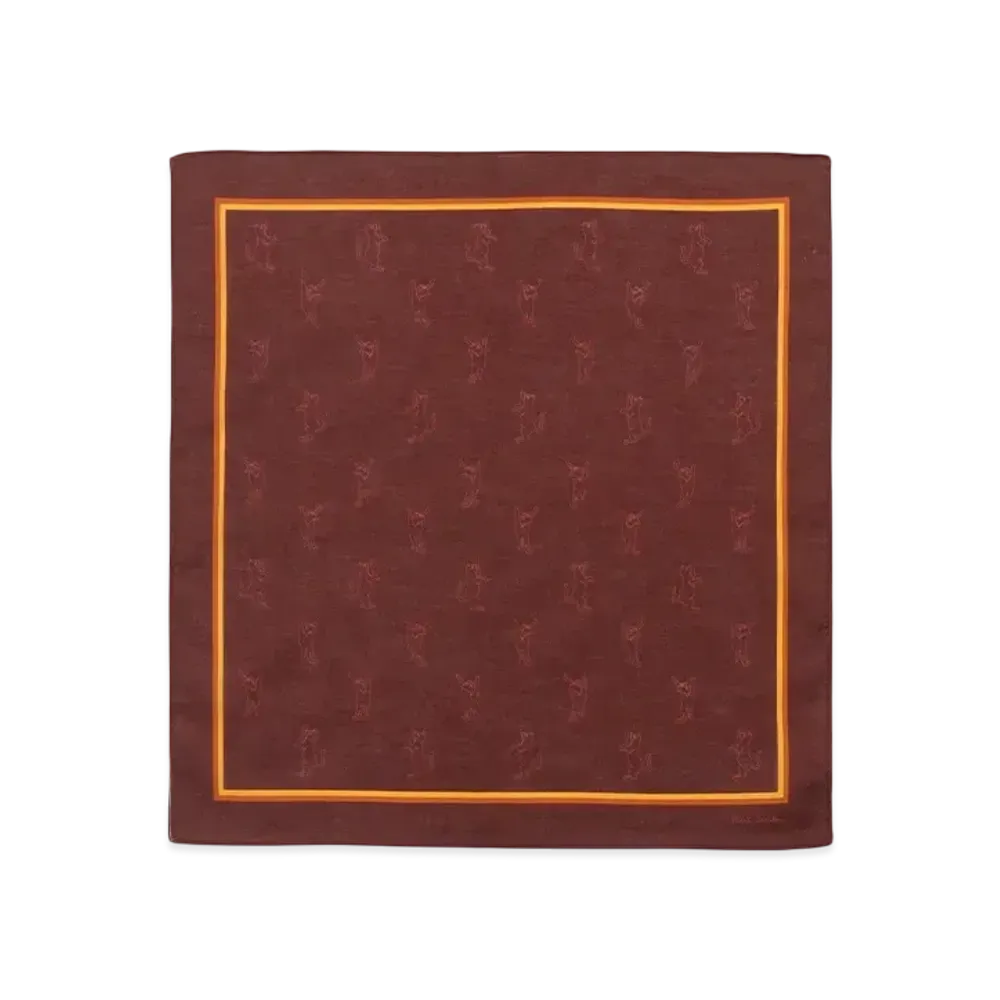 Paul Smith Moving Cat Handkerchief "DarkRed"