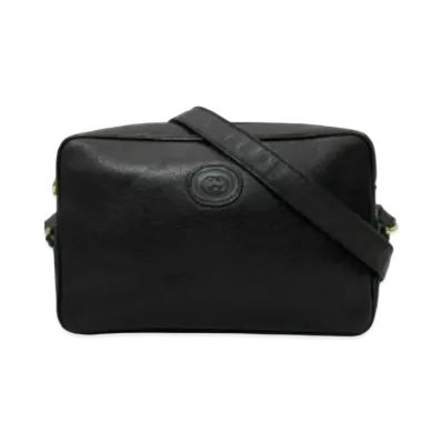 GUCCI Web Sherry Line Shoulder Bag Leather "Black"