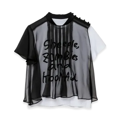 sacai x MADSAKI Chiffon Mix T-Shirt "White"