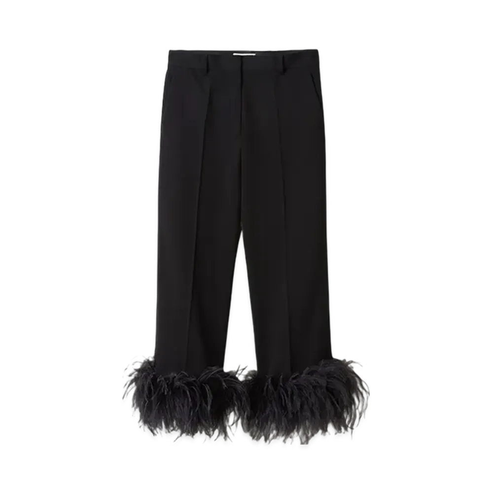 MIU MIU Women's Grain De Poudre Pants "Black"