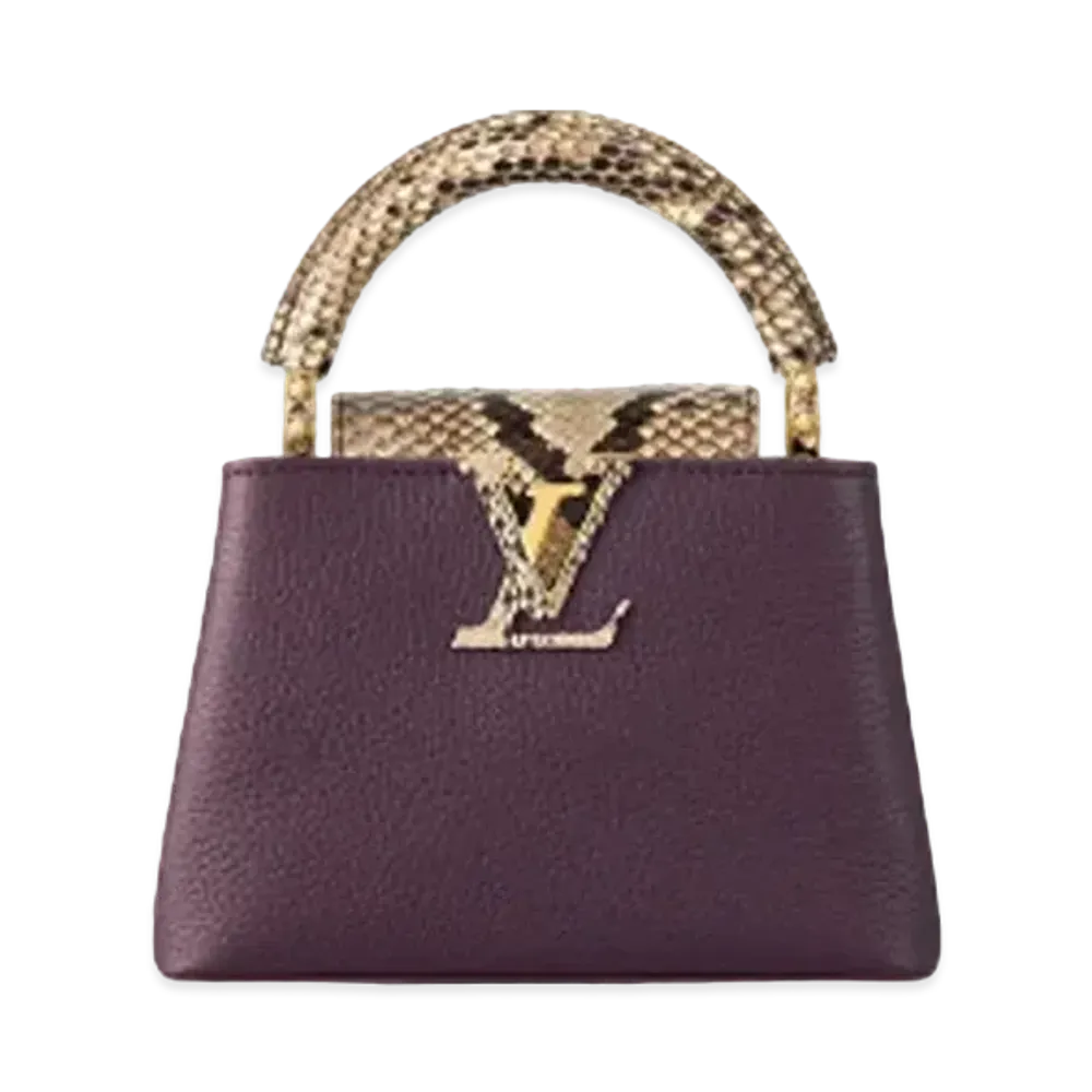 Louis Vuitton Capucines Mini Taurillon Leather "Deep Purple"
