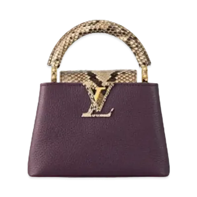 Louis Vuitton Capucines Mini Taurillon Leather "Deep Purple"