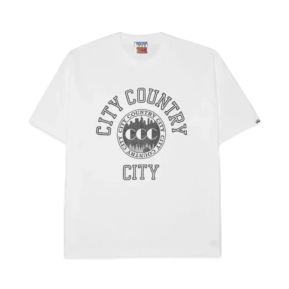 CITY COUNTRY CITY COTTON T-SHIRT COLLEGE LOGO "WHITE"