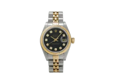 ROLEX Lady-Datejust 10P Diamonds "Black/Stainless Steel/Yellow Gold"