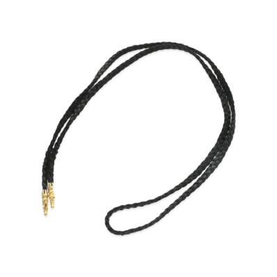 Chrome Hearts 22K Scroll Leather Blade Necklace "Yellow Gold"