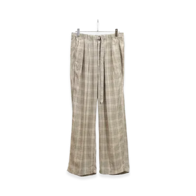 ANCELLM Aging Check Belt-Less Slacks "Beige"